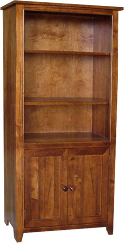 bookshelf with adjustable shelves and doors