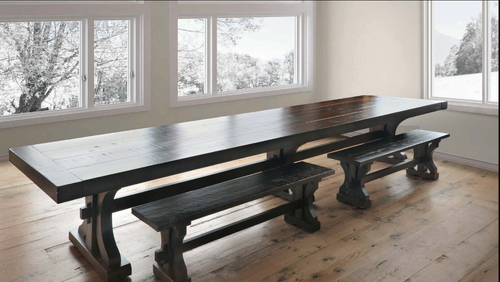 Rustic Carlisle dining set made from real Canadian wood available at Bonds Decor in Ottawa