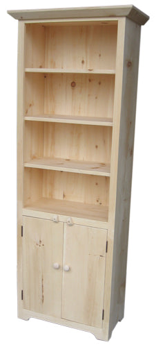 Rustic Split Bookcase with 4 shelves and a two door cabinet made by Bonds Decor in Ottawa
